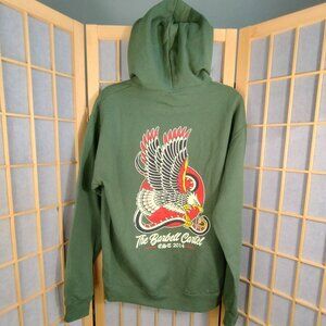 The Barbell Cartel Tread Lightly Green Fleece Hoodie Size M NWT